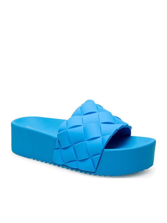 Flache Sandalen für Damen in Blau Farbe