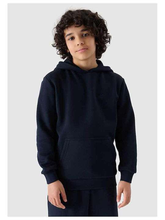 Kinder-Sweatshirt mit Kapuze und Taschen Blau