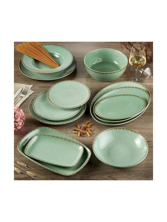 Dot Serving Platter made of Porcelain Green with Diameter 31cm Dot Serving Platter made of Porcelain Green with Diameter 31cm