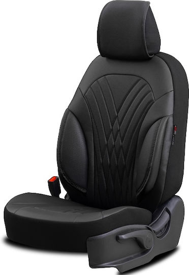Καλύμματα Αυτοκινήτου Otom Progressive Design Universal Full Δερματίνη Σετ Εμπρός Πίσω 11 Τεμαχίων Μαύρο Prg-101