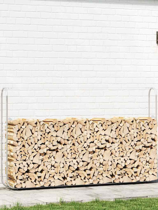 vidaXL Inox Ράφι Αποθήκευσης Ξύλων 250x25x150cm Ασημί