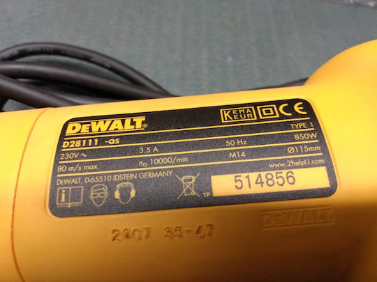 DEWALT D28111 Τροχός 115mm Ρεύματος 850W
