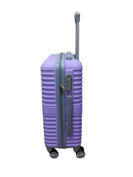 Felbags Cabin Hard Travel Suitcase Lila with 4 Wheels Height 55cm