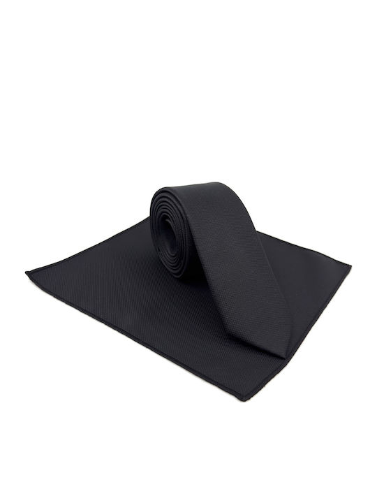 Legend Accessories Men's Tie Set Synthetic Monochrome in Black Color