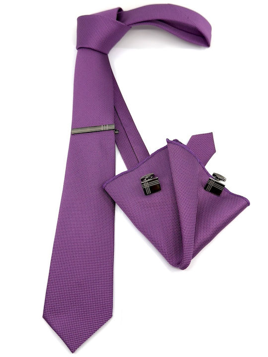 Legend Accessories Synthetic Men's Tie Set Monochrome Purple Legend Accessories Synthetic Men's Tie Set Monochrome Purple