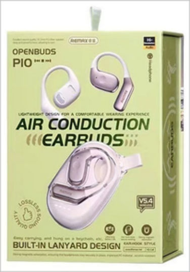 Remax OpenBuds P10 Bluetooth Handsfree Earphones with Sweat Resistance and Charging Case Beige