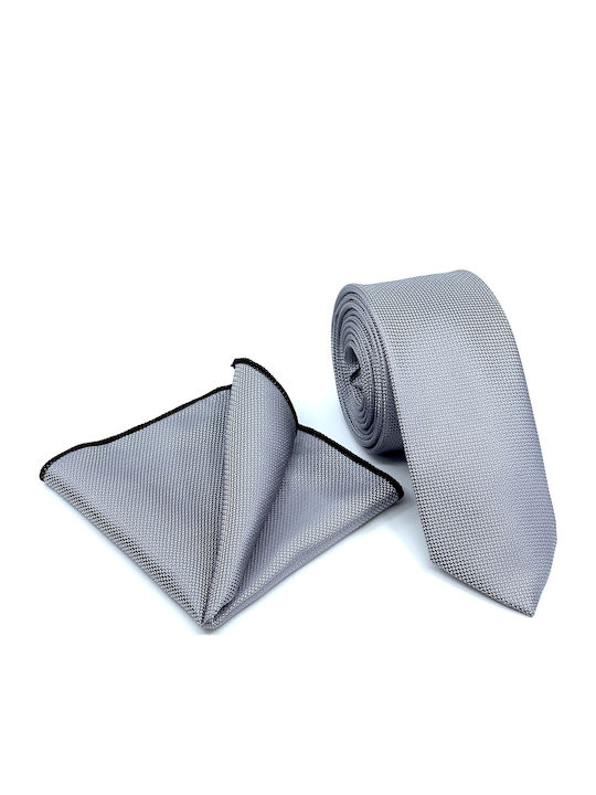 Legend Accessories Σετ Ανδρικής Γραβάτας Συνθετική Μονόχρωμη σε Γκρι Χρώμα Legend Accessories Σετ Ανδρικής Γραβάτας Συνθετική Μονόχρωμη σε Γκρι Χρώμα