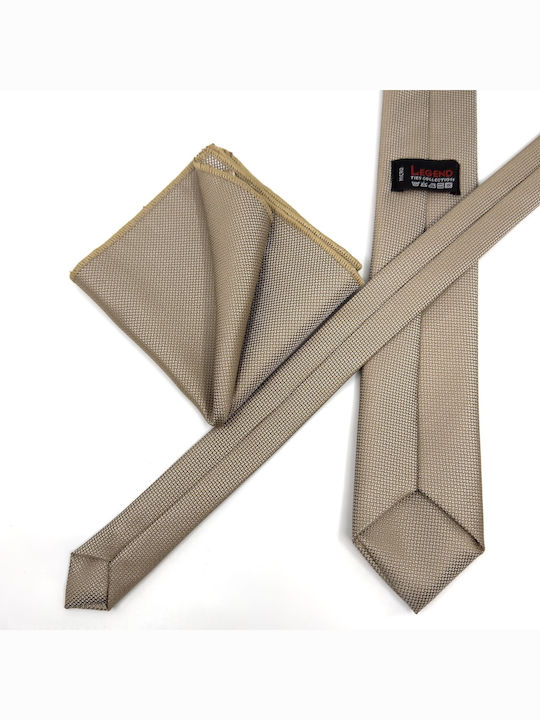 Legend Accessories Synthetic Men's Tie Set Monochrome Beige