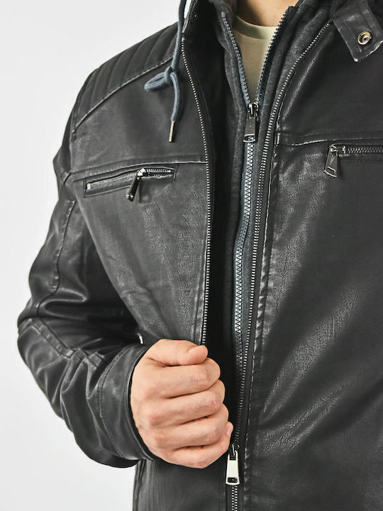 Synthetic Leather Black Jacket