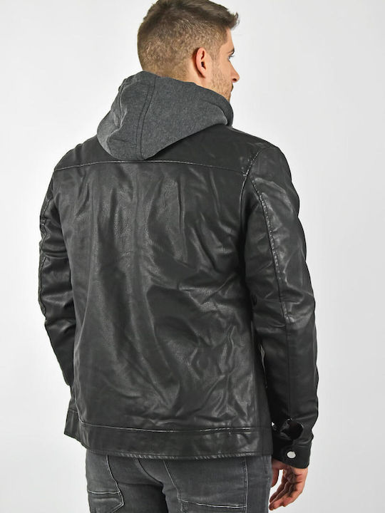 Synthetic Leather Black Jacket