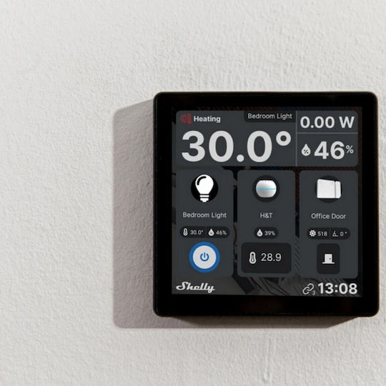 Shelly Wanddisplay Smart Wi-Fi/BT Schwarz & Blau H&T Schwarz