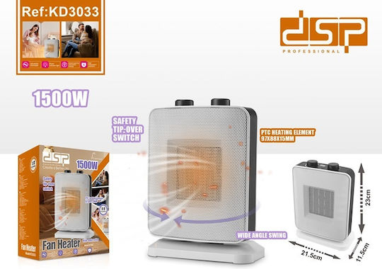 Tradesor Ventilatorenheizung für Allgemeine Verwendung Weiß 1500W