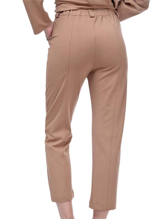 MY T Women's Fabric Trousers Chocolate