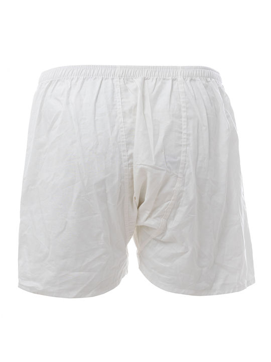 Herren-Boxershorts Popeline Weite Knöpfe Weiß