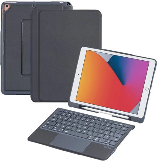 Flip Cover Περιστρεφόμενη Ανθεκτική με Πληκτρολόγιο Μαύρη (iPad 2019/2020/2021 10.2'' / iPad Air 2019 / iPad Pro 2017 10.5")