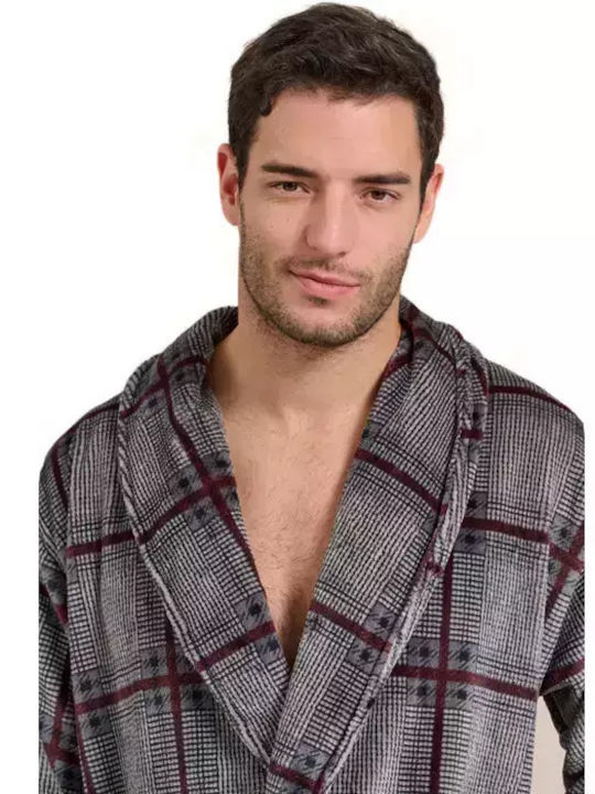Rafael Χειμερινή Ανδρική Ρόμπα Fleece Γκρι