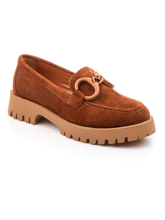 Boxer Leather Women's Loafers in Tabac Brown Color