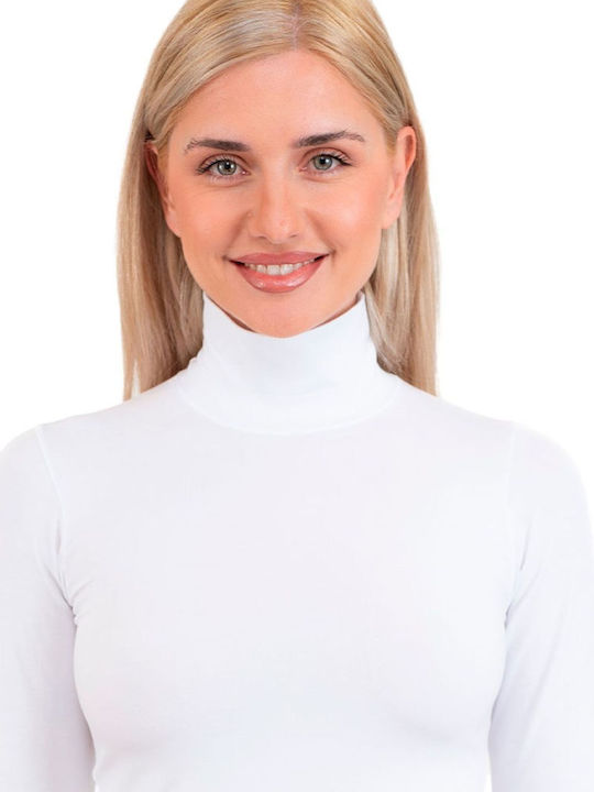 Nina Club Women's Turtleneck T-Shirt White