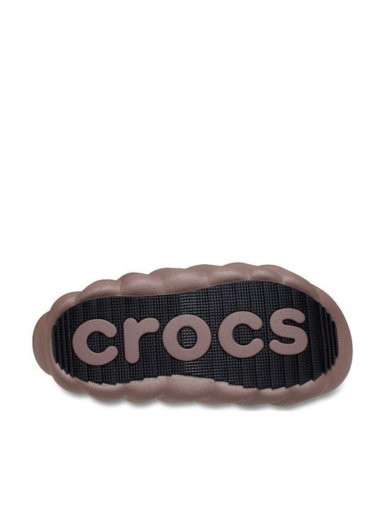 Crocs Overpuff Shorty Γυναικεία Σαμπό Καφέ