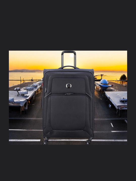 Delsey Optimax Großer Reisekoffer Weichschalen Schwarz mit 4 Räder Höhe 70.5cm 328582000T9