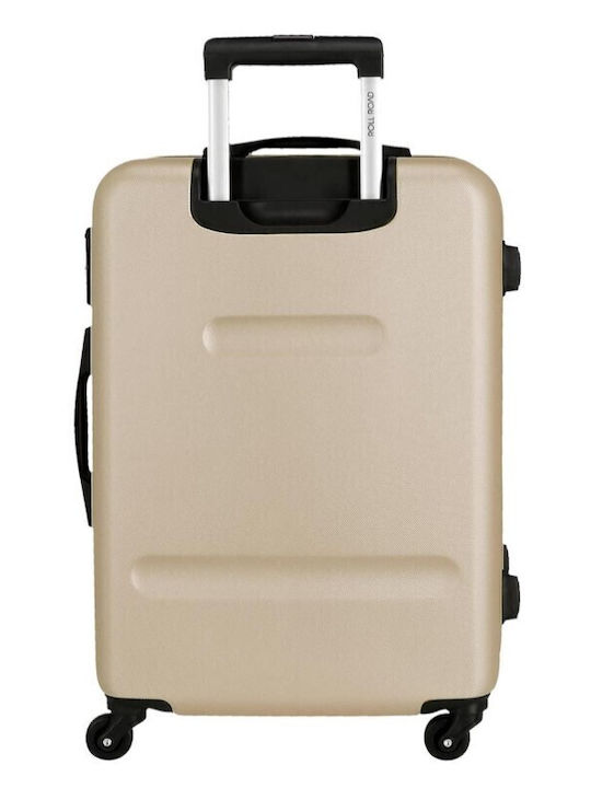 Roll Road Flex Große Hart Goldene Reisekoffer mit 4 Rädern Höhe 75cm