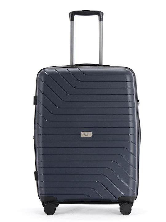 Lavor Medium Hard Blue Travel Suitcase with 4 Wheels Height 66cm