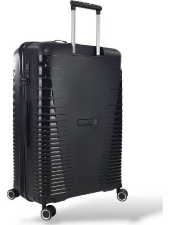Rain Cabin Hard Travel Suitcase Black with 4 Wheels Height 55cm