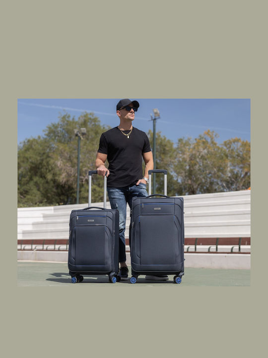 Cardinal Spectra Fabric Suitcases Dark Blue Max Height 70cm with 4 Wheels Set of 2 Pieces