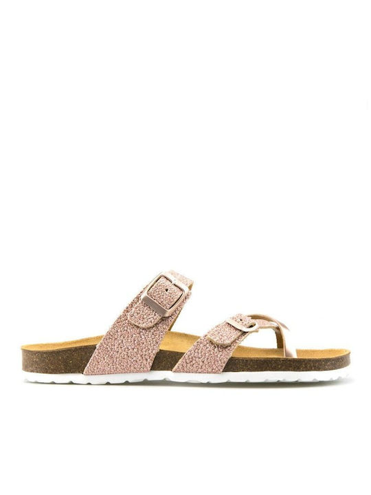 Plakton Leather Women's Flat Sandals Anatomic Bronze