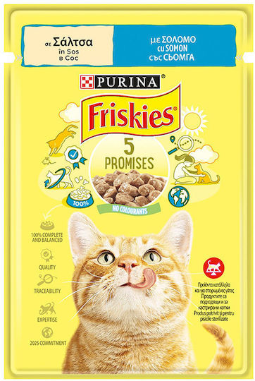 Friskies Wet Food for Adult Cats in Pouch with Salmon 85gr