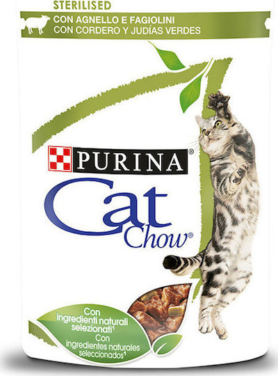 Cat Chow Υγρή Τροφή για Γάτες σε Φακελάκι με Αρνί 85gr