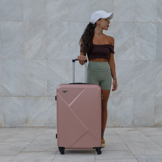 Cardinal Large Travel Suitcase Hard Rose-gold with 4 Wheels Height 70cm