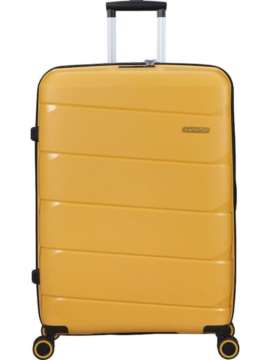 American Tourister Air Move Spinner Large Hard Yellow Suitcase With 4 Wheels Height 75cm