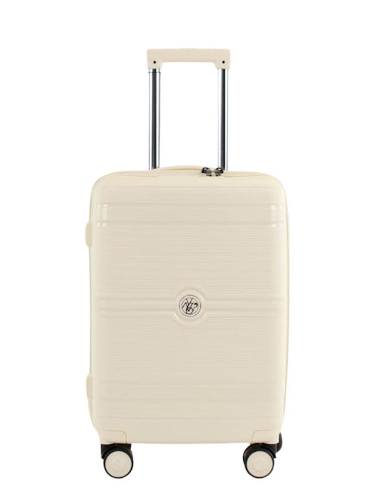 Y Not? Medium Hard Travel Suitcase Ivory Beige with 4 Wheels Height 65cm