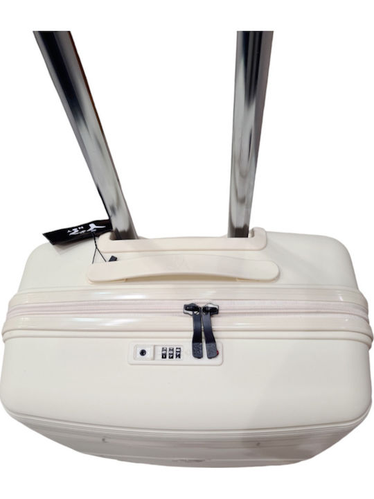 Y Not? Medium Hard Travel Suitcase Ivory Beige with 4 Wheels Height 65cm