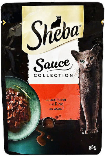 Sheba Collection Wet Food for Adult Cats in Pouches with Calf 85gr