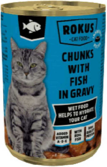 Rokus Can Wet Food for Adult Cats in Cans with Fish 810gr