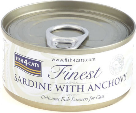 Fish4Cats Finest Υγρή Τροφή για Ενήλικες Γάτες σε Κονσέρβα με Γαύρο και Σαρδέλα 70gr