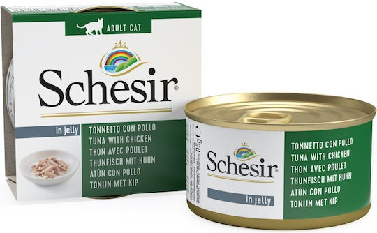 Schesir Cat Jelly Υγρή Τροφή για Ενήλικες Γάτες σε Κονσέρβα με Τόνο και Κοτόπουλο 85gr