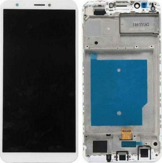 Huawei Screen with Touch Mechanism and Frame for Huawei Y7 2018. (White)