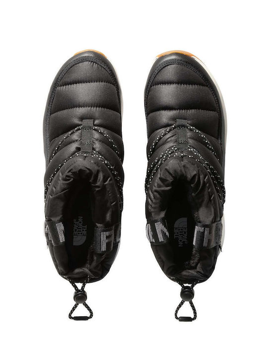Synthetic Leather Snow Boots with Laces & Fur Thermoball Black