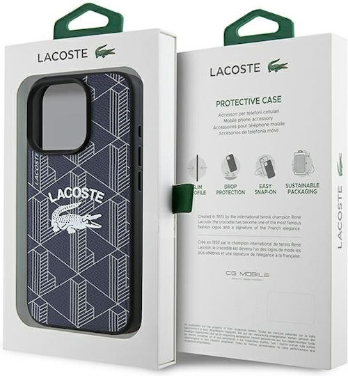 Lacoste Monogram Vintage Logo Magsafe Back Cover Πλαστικό Navy Μπλε (iPhone 16 Pro)