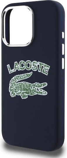 Lacoste Silicone Cracked Logo Magsafe Back Cover Plastic / Silicone Navy Blue (iPhone 16 Pro)