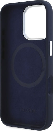 Lacoste Silicone Cracked Logo Magsafe Back Cover Plastic / Silicone Navy Blue (iPhone 16 Pro)
