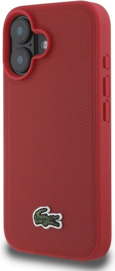 Lacoste Iconic Petit Pique Woven Logo Back Cover Πλαστικό Κόκκινο (iPhone 16 Plus)