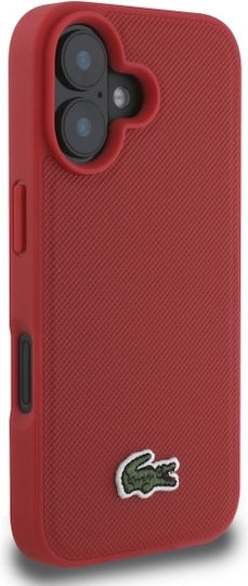 Lacoste Iconic Petit Pique Woven Logo Back Cover Πλαστικό Κόκκινο (iPhone 16 Plus)