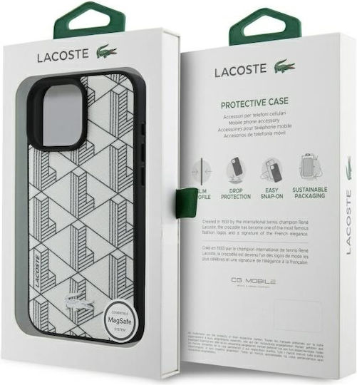 Lacoste Mono Farine Magsafe Back Cover Plastic Gray (iPhone 16 Pro Max)