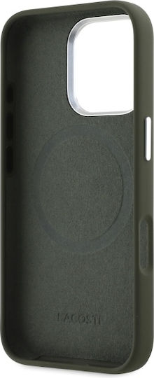 Lacoste Silicone Croco Logo Magsafe Задна корица Пластмаса / Силикон Каки (iPhone 16 Pro Max)