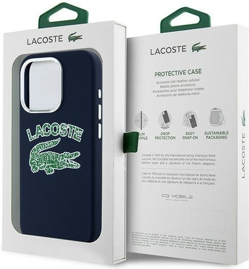 Lacoste Silicone Cracked Logo Magsafe Back Cover Πλαστικό / Σιλικόνης Navy Μπλε (iPhone 15 Pro Max)