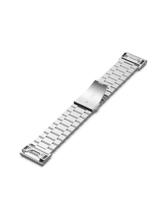 Techsuit W010 Strap Stainless Steel Silver (Garmin Fenix 3/3 HR/5X/5X Plus/6X/6X Pro/7X/7X Pro Solar)